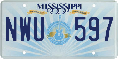 MS license plate NWU597