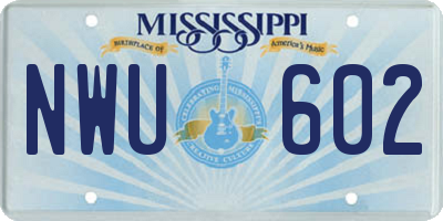 MS license plate NWU602