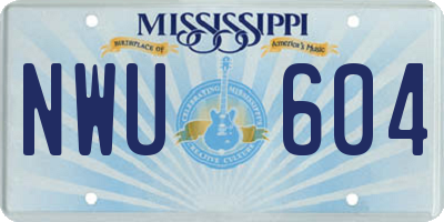 MS license plate NWU604