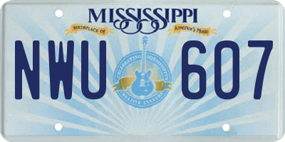 MS license plate NWU607