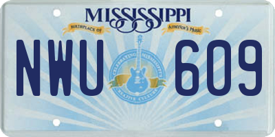 MS license plate NWU609