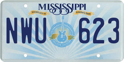 MS license plate NWU623
