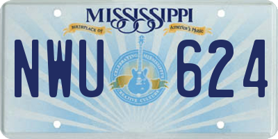 MS license plate NWU624