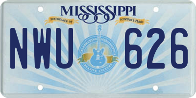 MS license plate NWU626
