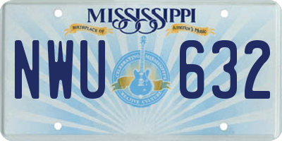 MS license plate NWU632