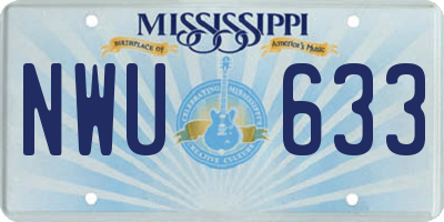 MS license plate NWU633