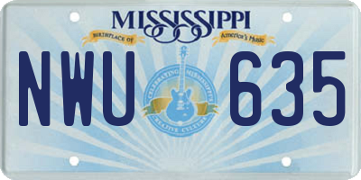 MS license plate NWU635