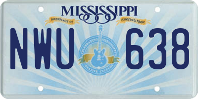 MS license plate NWU638