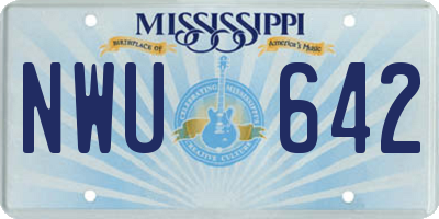 MS license plate NWU642