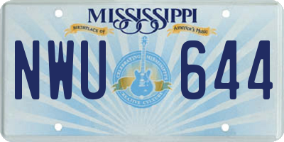 MS license plate NWU644