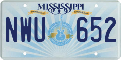 MS license plate NWU652