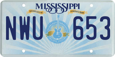 MS license plate NWU653