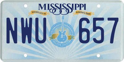 MS license plate NWU657