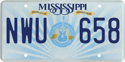 MS license plate NWU658