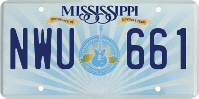 MS license plate NWU661