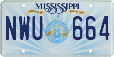 MS license plate NWU664