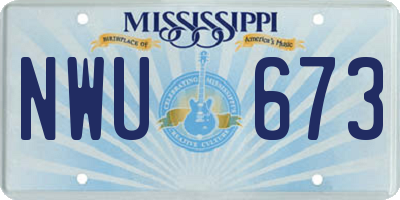MS license plate NWU673