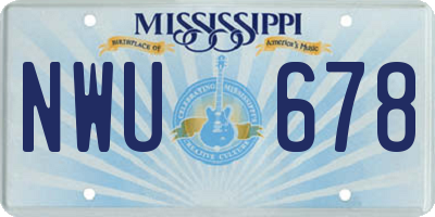 MS license plate NWU678