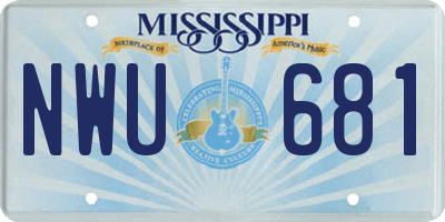 MS license plate NWU681