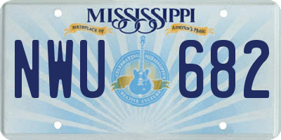 MS license plate NWU682