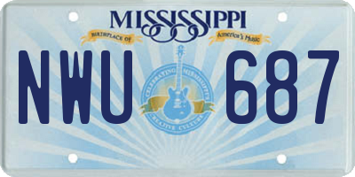 MS license plate NWU687