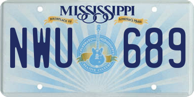 MS license plate NWU689