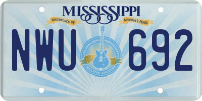 MS license plate NWU692