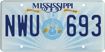 MS license plate NWU693