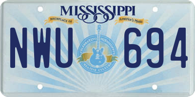 MS license plate NWU694