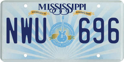 MS license plate NWU696