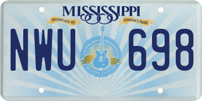 MS license plate NWU698