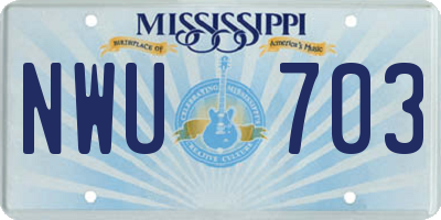 MS license plate NWU703