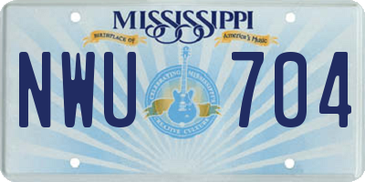 MS license plate NWU704