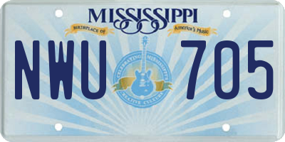 MS license plate NWU705