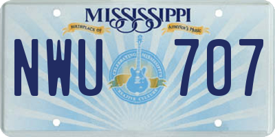 MS license plate NWU707