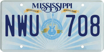 MS license plate NWU708
