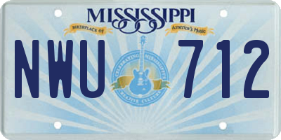 MS license plate NWU712