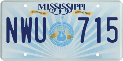 MS license plate NWU715