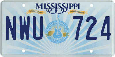 MS license plate NWU724