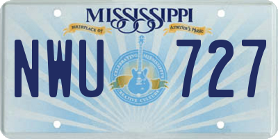 MS license plate NWU727