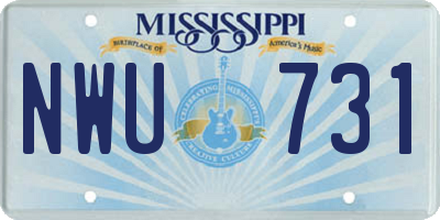 MS license plate NWU731