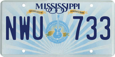 MS license plate NWU733