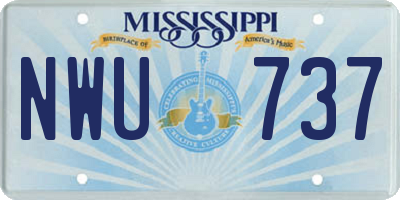 MS license plate NWU737