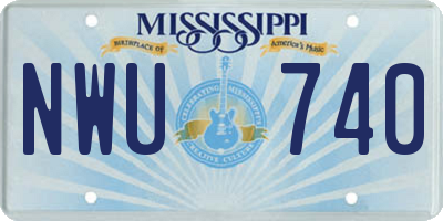 MS license plate NWU740