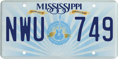 MS license plate NWU749