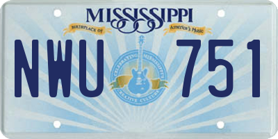 MS license plate NWU751