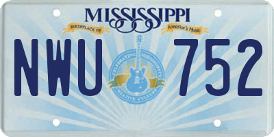 MS license plate NWU752