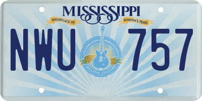MS license plate NWU757
