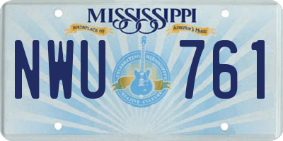 MS license plate NWU761