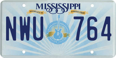 MS license plate NWU764